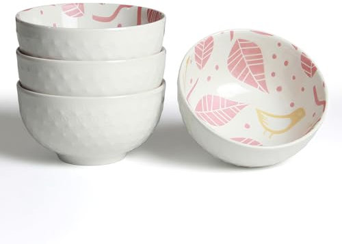 AOOSY Set di ciotole per cereali in porcellana, 350 ml, ciotola per riso, ciotola per zuppe, ciotola per insalata, ciotola in porcellana, ciotola in ceramica, set di ciotole per insalata, zuppe,