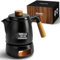 MIAMIO - Ensemble Théière avec Réchauffage / 1L / 1000 ml Bouilloire avec Infuseur pour l'infusion des feuilles de thé en vrac - Cadeau pour les femmes/amateurs de thé (Noir)