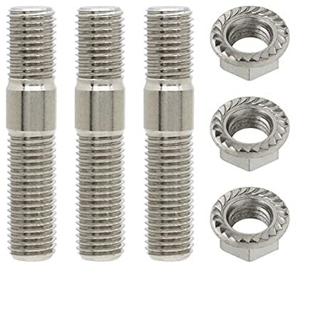 Radschrauben,Radmuttern,Radbolzen 23/3/5/6/8/8/12 Stück 10mm Abgasbolzen Bolzen Gezahnte Nüsse M10x1.25 Verteiler Flanschbolzen Muttern Kit(3 pcs)