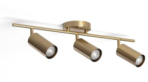 LEDKIA Lámpara de Techo Metal Dariel 3 Focos Dorado | 3 Focos Orientables | Diseño Moderno y Minimalista | Compatible con Bombillas de Bajo Consumo