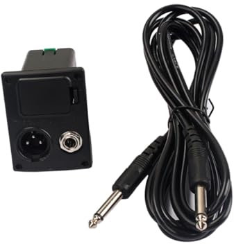 DOITOOL Caja De Batería De 9v para Guitarra Acústica con Cable De 3 Metros Soporte para Pilas De Guitarra Portapilas De 9v Adaptador De Amplificador Fácil Acceso Color Negro