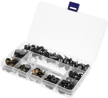 Toddmomy Turnbuckle Grade Metal Snaps Tool Kit for Canvas Fabric Boat Cover and Carpet Fixing Stainless Screws