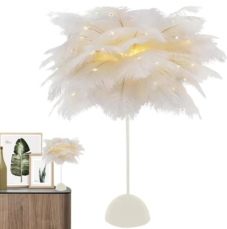Lámparas De Plumas Para Dormitorios,Luz LED De Plumas - Lámpara de mesita de noche romántica Elegante luz nocturna LED,Lámpara de noche LED con luz de ambiente para centro de mesa de boda, decoración