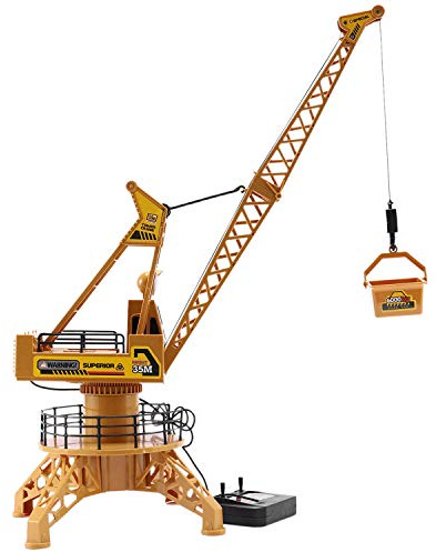Diheohg RC Simulation Crane Construction Remote Control Crane Tower Truck Model 360 Degree Rotate Birthday Gifts