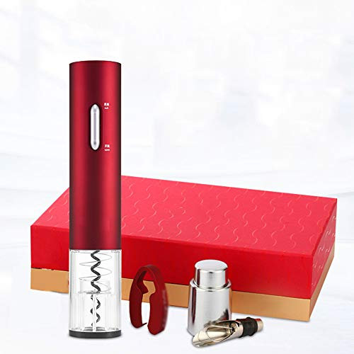 QTANZIQI Electric Wine Bottle Opener, Automatic Wine Bottle Opener Kit,Battery Operated Wine Opener, With foil cutter, a vacuum pump and wine pourer,Black