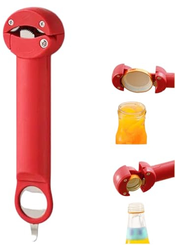 Abrelatas Magnético Multifuncional, Abridor Magnético Multifuncional con Mango Ergonómico para Latas y Frascos de 25-95mm, Acero Inoxidable y Nylon para Picnics y Camping