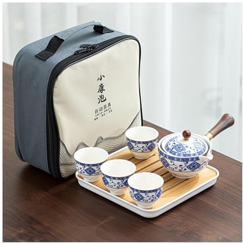360° Rotation Tea Maker and Infuser Ceramic Portable Travel Tea Set with Side Handle 2023 New Magic Teapot Set