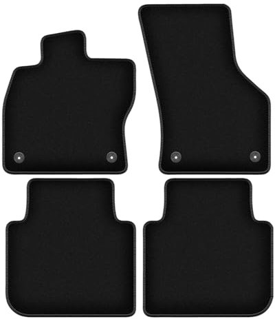 Wielganizator Velours Fußmatten passend für Skoda Superb III (2015-2020) | Qualität: Basic - Genaue Passform, rutschfeste Untregrund 4-teilig - Schwarz