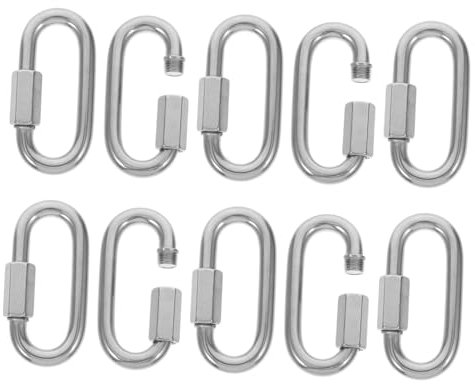 TOPPERFUN 10pcs Stainless Steel Quick Connector Chain Link Buckle Heavy Duty Quick Link Chain for Diy Projects