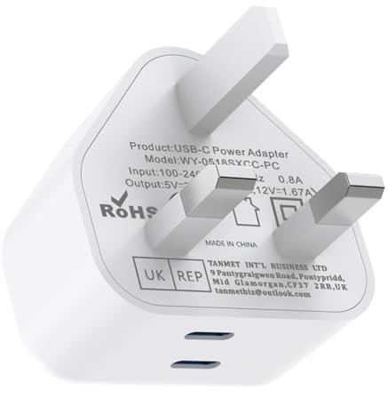 USBC Plug UK,USB and USB C Charger Plugs Adaptor Type C Port Wall Charging Fast Charge Compatible with New iPhone 17 Pro Max Air 16e 16 Plus Pro Max 15 14 13 12 11 SE iPad 11th 2025 2024 A16 A17 Pro