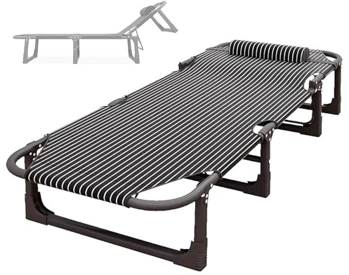 Klappbett Gästebett 75x190cm mit 4-Fach Verstellbarer Rückenlehne Reisebett Erwachsene Oxford-Gewebe Gästebett für Büro, Zuhause, Camping, Krankenhaus Belastbarkeit 180kg