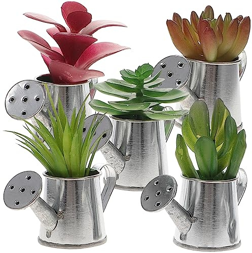 Garneck 5pcs Faux Bonsai Artificial Plants Potted Decorations for Indoor Spaces for Desktop Bookshelf and Windowsill for Home Weddings and Festivals