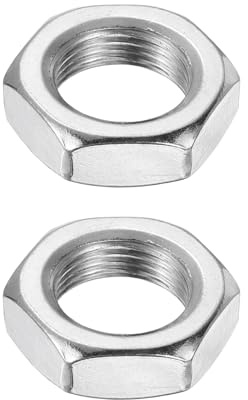 sourcing map Sechskantmuttern, M20 x 1,5 mm, 304 Edelstahl, metrisches Feingewinde, Sechskant-Sicherungsmuttern, 30 mm Breite, 10 mm Höhe, für Maschinen, Automobil, Industrie, 2 Stück