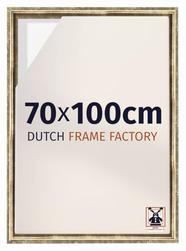 Dutch Frame Factory - Schattenfugenrahmen 70x100 cm Gold Antik - MDF | Schattenfugenrahmen für Leinwände, Geeignet für Leinwände bis 2 cm Dicke, Ohne Rückwand und Glas, Made in Holland