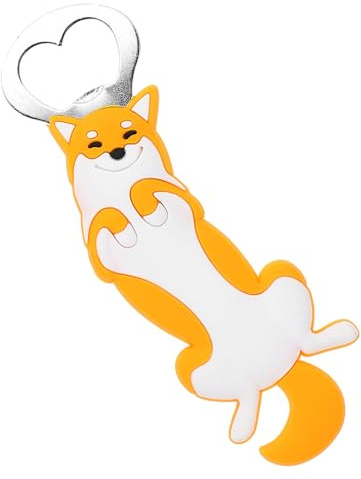 INOOMP Décapsuleur Magnétique Chien Shiba Portable Multifonction avec Aimant Frigo Cadeau Pratique pour Camping Bar et Cuisine