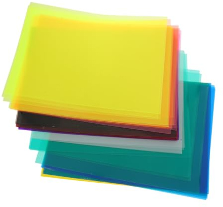 WRITWAA 50 Ark Färgat Cellofanpapper för Diy-pyssel Lättformad och Genomskinlig Dekorfilm för Förskoleprojekt Ljusdiffusion och Färginlärning Färgstark och Konstfilm