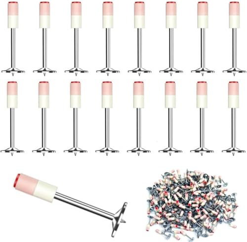 500 Pezzi 42 mm Chiodi per Pistola Sparachiodi Manuale, Diametro 7,3 mm Spara Chiodi per Cemento Armato e Ferro, Graffette per Sparachiodi, Ideali per Fissare Chiodi per Cemento armato e Ferro