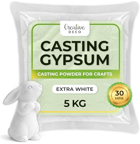 Creative Deco Yeso en Polvo Blanco Puro | 5 kg | Masa de Moldeo Escultura