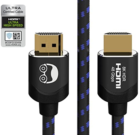 8K HDMI Kabel (3 Meter) 2.1 ULTRA High Speed Zertifiziert - BIO Verpackung - HD Hochgeschwindigkeit 48Gbit/s 8K@60hz 4K@120hz eARC HDR10 Dolby Kompatibel mit PS5 Xbox Serie X Fire TV Monitor Fernseher