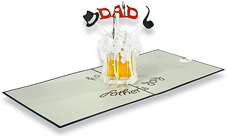 paperdora® 3D Pop-Up-Karte „Vater“ mit Umschlag und Wachssiegel - Karte Glückwunschkarte Grußkarte Geschenkkarte Geschenk Gutschein Vatertag