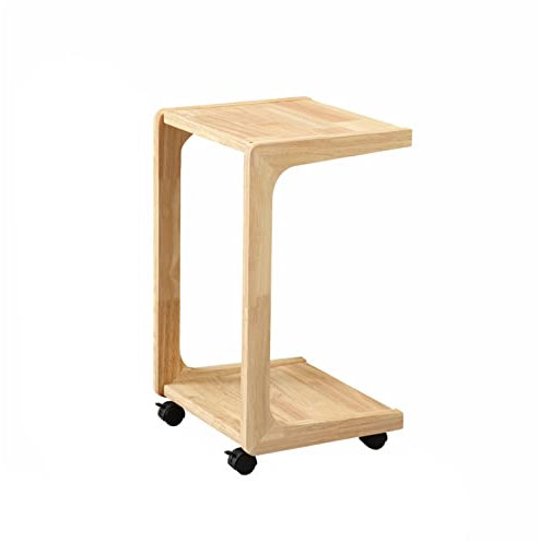 Table Console étroite Grand Bureau en Bois, Tables en Forme de C, Table Basse de Salon étroite, Table d'appoint de canapé, Table de Chevet de Chambre à Coucher avec roulettes (39 x 34,5 x 58
