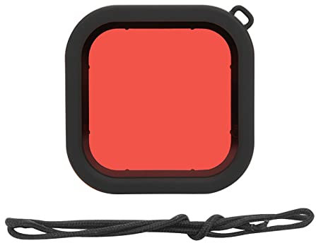 Pilipane Filtro per Obiettivo Subacqueo per GoPro 8, Accessorio per Fotografia Subacquea E Filtro per Fotocamera Sommergibile, Attrezzatura Subacquea per Fotocamera, Filtro ABS Leggero(Rosso)