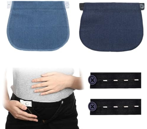 WeddHuis Lot de 2 rallonges de pantalon pour femme enceinte,elargisseur pantalon femme,ceinture de grossesse,de taille réglable,pour jeans de maternité,maternité,de bouton de pantalon