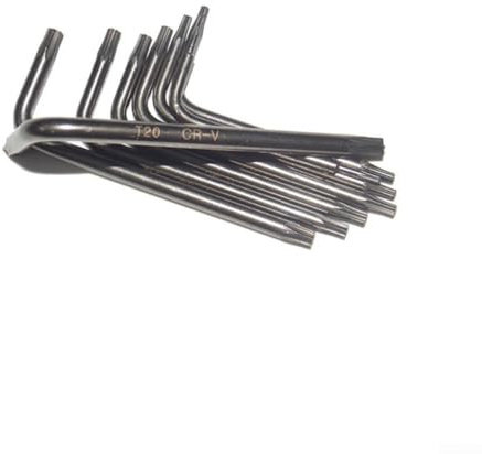 Besshepplo Juego de 8 Llaves hexagonales Tipo L para Destornilladores Torx (T5, T7, T8, T9, T10, T15, T20). Ligeras y fáciles de Usar.