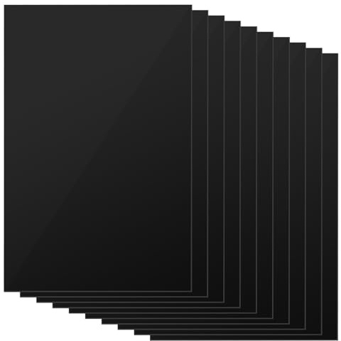 10 Pcs Plaque Acrylique Noires, Feuilles Acrylique Épaisseur 2mm, Panneaux en Plastique Noires pour affichage, cadres photo, peinture, exposition de projets, 20 x 15 cm