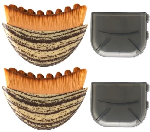 2pcs Cepillo Facial de Contorno Linfático Masaje Facial en Seco Cepillo Limpiador Facial Cerdas Suaves Diseño Ergonómico para Ajustarse Piel con Precisión Aliviar Fatiga escultura de barbilla con caja