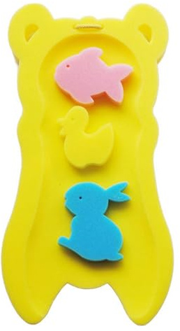 Bath Cushion - Infant Support Sponge Pad, Contoured Sink Insert with | Interactive Squeaky Toys, Soft Skin Friendly Material, Floating Safety Support Mat, Ideal for Tub Washing