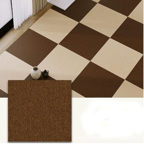 Azulejos autoadhesivos para pared, Losetas de alfombra autoadhesivas 30 x cm, multicolor, paquete 5, 10 o 20 losetas(Brown,20 tiles)