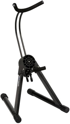 QUIK LOK - WI/990 SUPPORTO PER SAX ALTO/TENORE Altezza 51cm, Larghezza aperto 29cm, Altezza regolabile da 41 a 52cm, Colore Nero