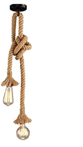 Lampada a sospensione industriale, STARRYOL luce a sospensione a doppia testa di canapa per sala da pranzo, sala, ristorante, bar, caffetteria - lunghezza 120 +120cm