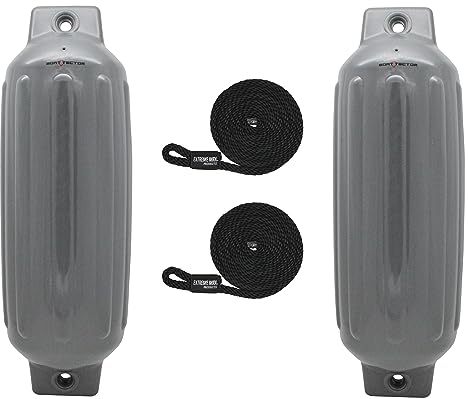 Extreme Max BoatTector 3006.7575 Aufblasbarer Kotflügel, 21,6 x 68,6 cm, Grau, 2er-Pack