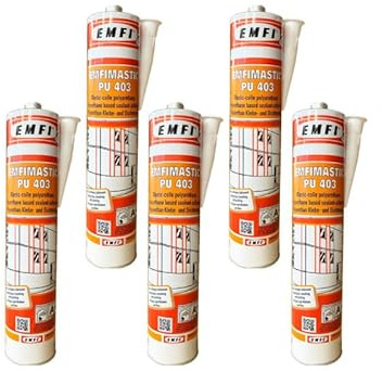 Mastic-colle polyuréthane EMFI PU 403 - gris 300ml x5