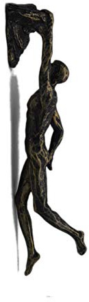 XMGoodday Harz Skulptur Klettern Mann Wand Skulptur Kreative Hand-Fertige Wandkunst Wohnkultur Skulpturen Statuen-E