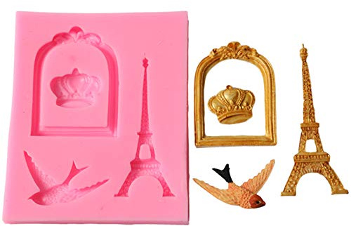 DUBENS DIY Eiffelturm Crown Vogel Form Silikon Formen Fondant Handwerk Kuchen Süßigkeiten Gebäck Backen Werkzeug Form Schokolade Kuchen Schablone