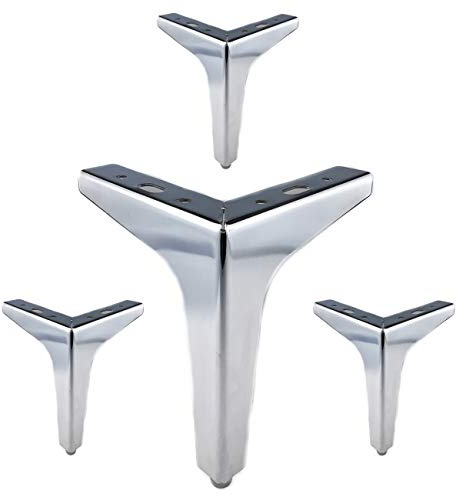 Eidoct 6 / 15cm Furniture Legs,Modern Style Furniture Sofa Legs | Metal Matte Black Triangle Feet for Table Cabinet Cupboard Sofa