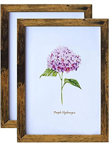 Mochose Lot de 2 cadres photo en MDF à poser sur une table ou accrocher à un mur Marron Orientation portrait ou paysage Format A4