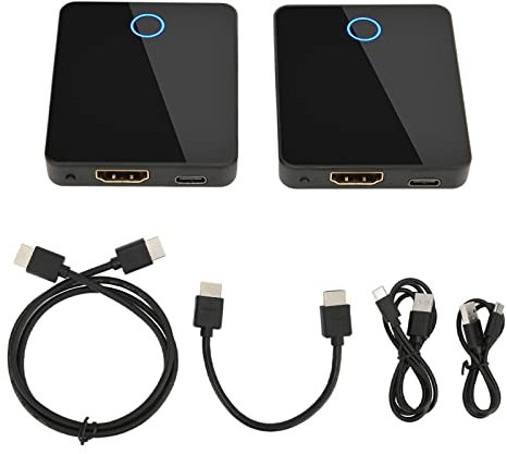 PUSOKEI Receptor Transmisor Inalámbrico HDMI, Kit Extensor Inalámbrico HDMI Digital, Receptor Transmisor AV 4K 1080P HD 3D para Juegos de Cine en Casa de Conferencias (Rango de 30 M)(Bin 810)