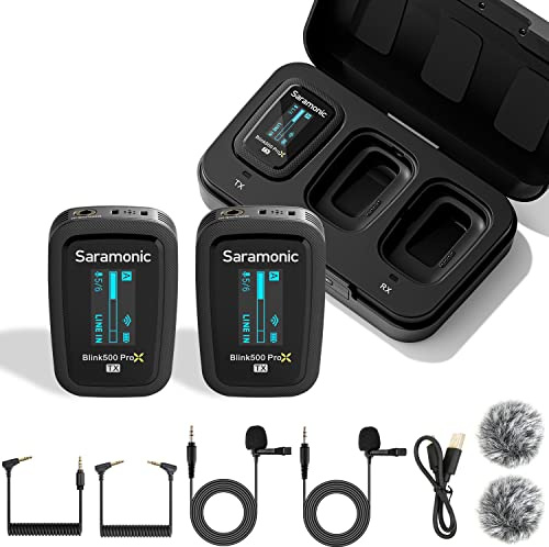 Saramonic Blink500 PROX B2 Wireless Lavalier Microphone with 2 transmitters for DSLR Camera Smartphones