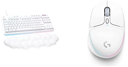 Logitech G G713 Wired Mechanical Gaming Keyboard & G705 Wireless Gaming Mouse, Customisable LIGHTSYNC RGB Lighting, LIGHTSPEED Wireless, Bluetooth Connectivity, Lightweight, White Mist