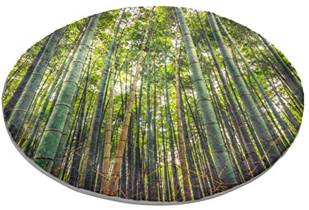Bambus-Teppich, Wald, Natur, rund, für Schlafzimmer, Teppich, weich, waschbar, Fußmatte