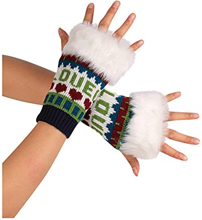 HANXIULIN Damen Strick-Armwärmer Ärmlinge Arm ohne Fingerkuppen Weiche Dehnbare Wärmer Strick Gestrickte Fingerlose Winter Armwärmer