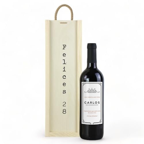 Genérico Caja Regalo Cumpleaños Botella de Vino Tinto Personalizada Caja Regalo Pareja Amigo Amiga Novio Novia