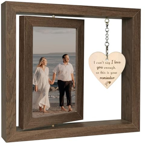 EYITUPC Rotating Wood I Love You Photo Frame Gift for Her Him Couple | I Can't Say I Love You Enough - So This is Your Reminder, Anniversary Birthday, Gift for Boyfriend Girlfriend, Dis 2 15x10 cm