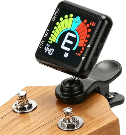 Stimmgerät Für Saiteninstrumente, Clip-on-Gitarren-Metronom-Stimmgerät, Wiederaufladbar, Präzises Stimmgerät Für Elektrische Instrumente Für Violine, Bass MT90R(MT90R)