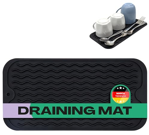 NetroxHome® Abtropfmatte Silikon 30x15 cm, rutschfest & hitzebeständig, ideal für Geschirr, Pfannen, Spülmaschine, Geschirr Abtropfmatte, für Spüle und Küche, BPA-frei & leicht zu reinigen