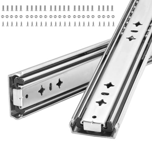Heavy Duty 36 Inch Drawer Slides, 300 lb Load Capacity, Side Mount, Full Extension, Ball Bearing, Locking, Cabinet Rail, 1 Pair